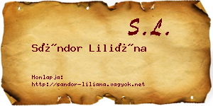 Sándor Liliána névjegykártya
