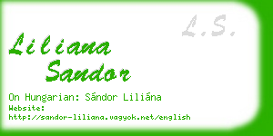 liliana sandor business card