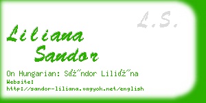 liliana sandor business card